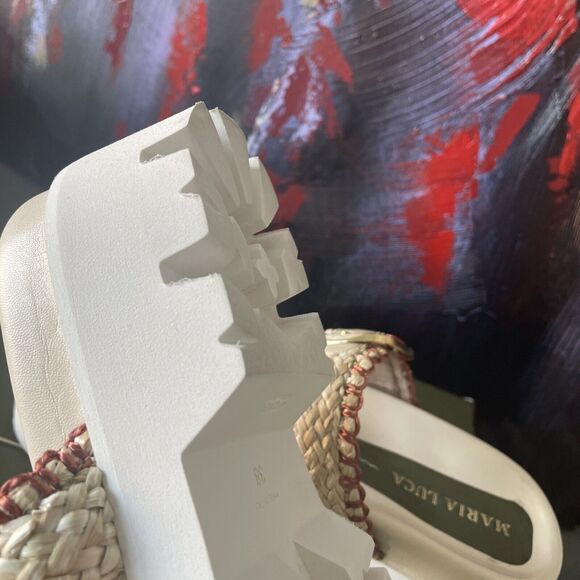 MARIA LUCA STRAP Buckle Iris LEATHER Platform SANDALS Beige EU 38  7.5 US - Picture 15 of 15